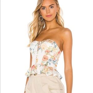 Superdown Lolita Bustier Peplum Top - Size Small